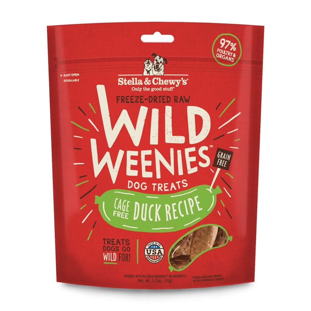 Stella & Chewy’s Wild Weenie Dog Treats, Duck Recipe, 3.25oz