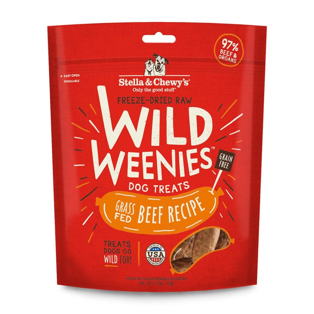 Stella & Chewy’s Wild Weenie Dog Treats, Grass-Fed Beef, 3.25oz