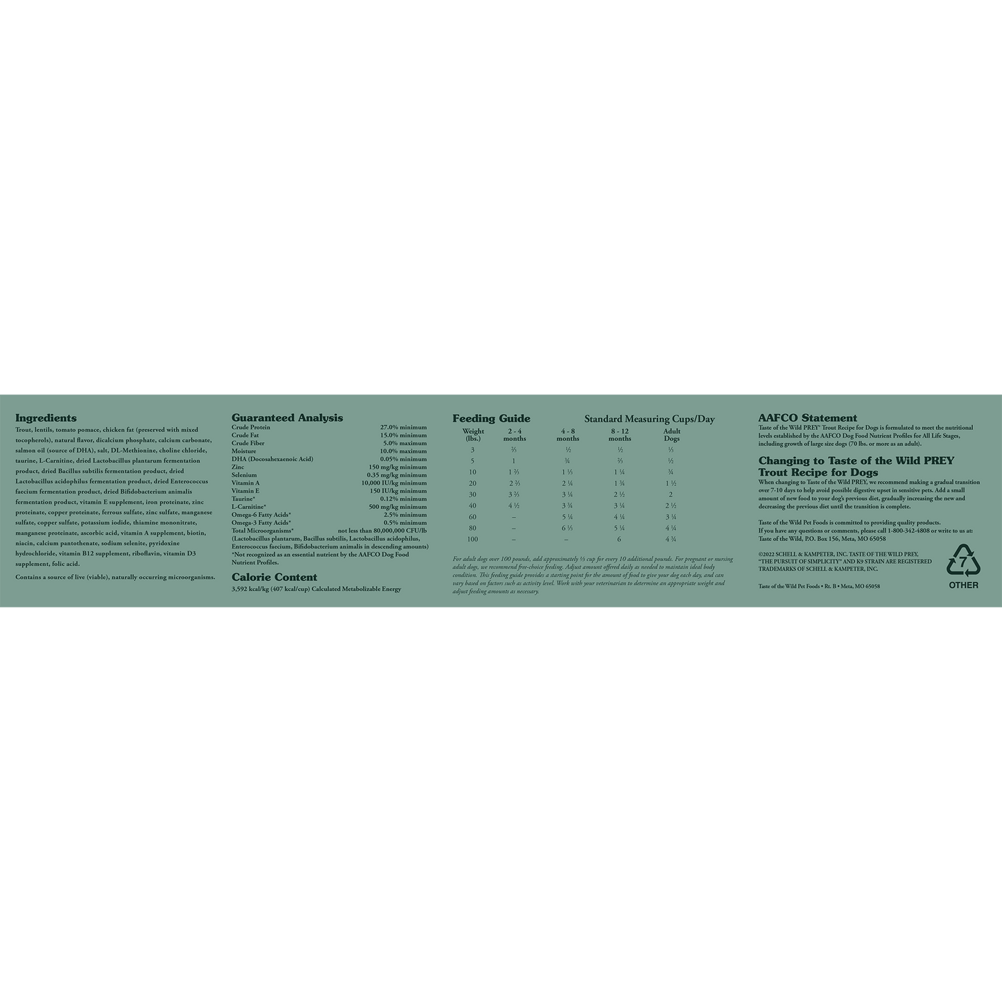 Taste of the Wild PREY Trout Limited Ingredient Formula for Dogs