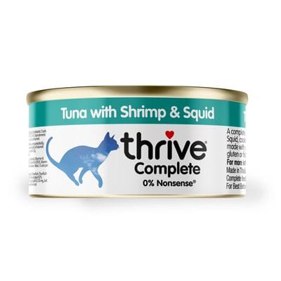 Thrive Wet Cat Food 100% COMPLETE - Tuna with Shrimp & Squid, 75g
