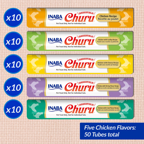INABA Churu Chicken Variety (50 Tubes)