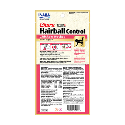 Inaba Churu Hairball Control- Chicken Recipe 4PCS/PK