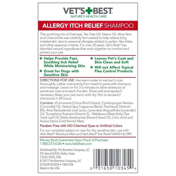 Vet’s Best Allergy Itch Relief Dog Shampoo (16 oz)