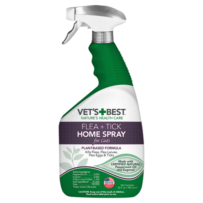 Vet’s Best Natural Flea and Tick Home Spray for Cats (32 oz)