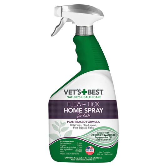 Vet’s Best Natural Flea and Tick Home Spray for Cats (32 oz)