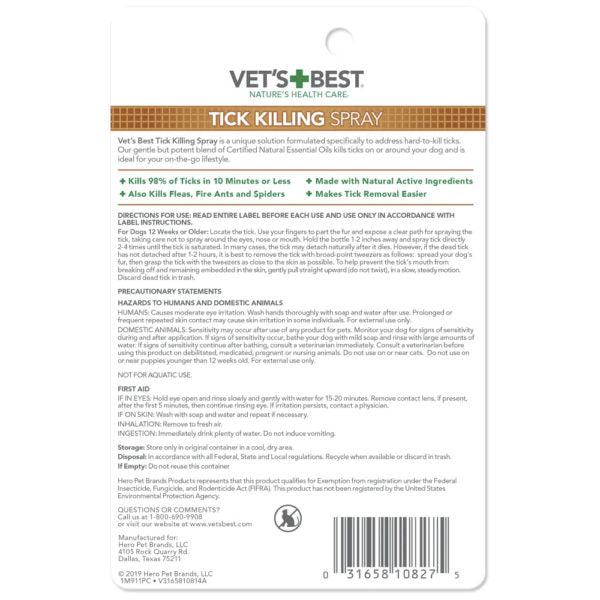 Vet’s Best Tick Killing Spray for Dogs and Puppies, 1 fl. oz.