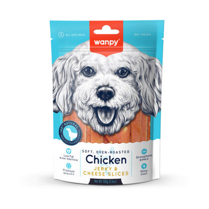 Wanpy Chicken Jerky & Cheese Slices 100g