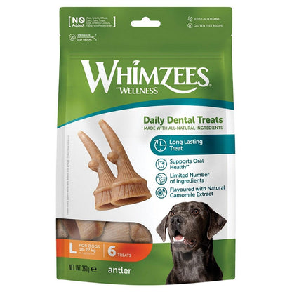 Whimzees Occupy Antler Natural Dental Chews for Dogs