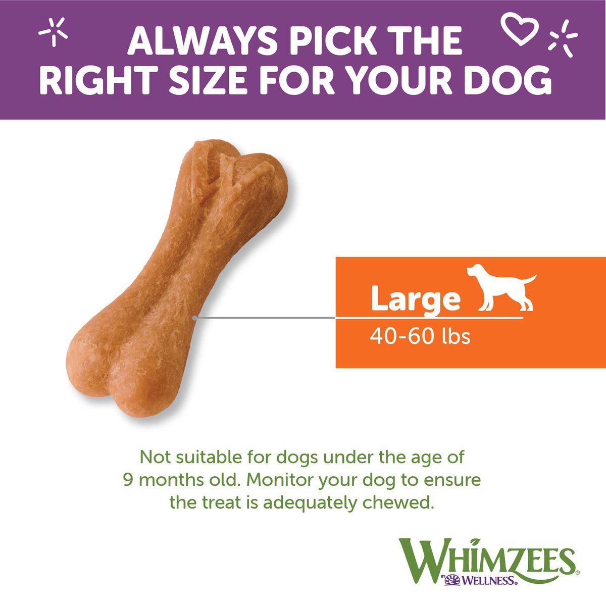 Whimzees Rice Bone Dental Dog Treat – Large (9 pcs)