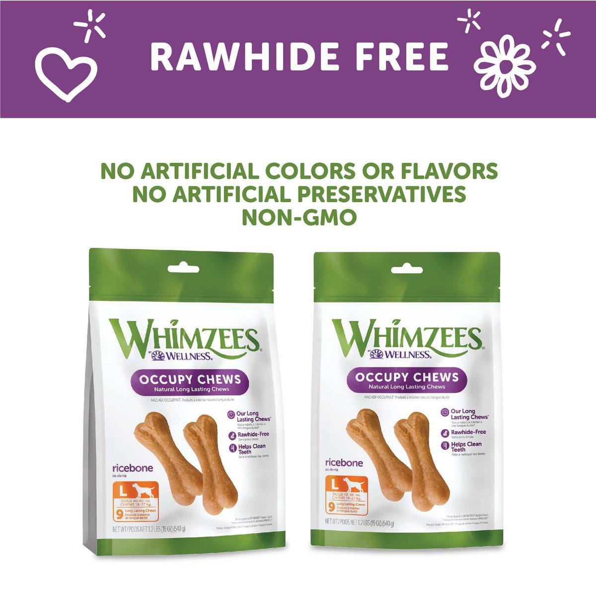 Whimzees Rice Bone Dental Dog Treat – Large (9 pcs)