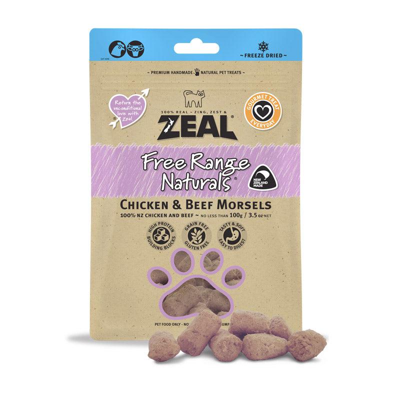Zeal Dried Chicken & Beef Morsels Cat 100g