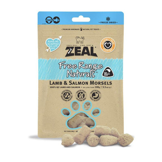 Zeal Dried Lamb & Salmon Morsels Cat 100g