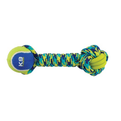 Zeus K9 Fitness By Zeus Rope And Tpr Tennis Ball Dumbbell - 30.48 Cm Dia.