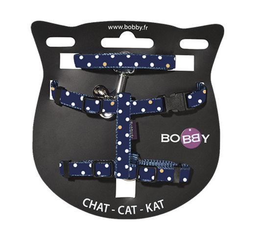 Bobby Pretty Cat Harness and Lead - Marine