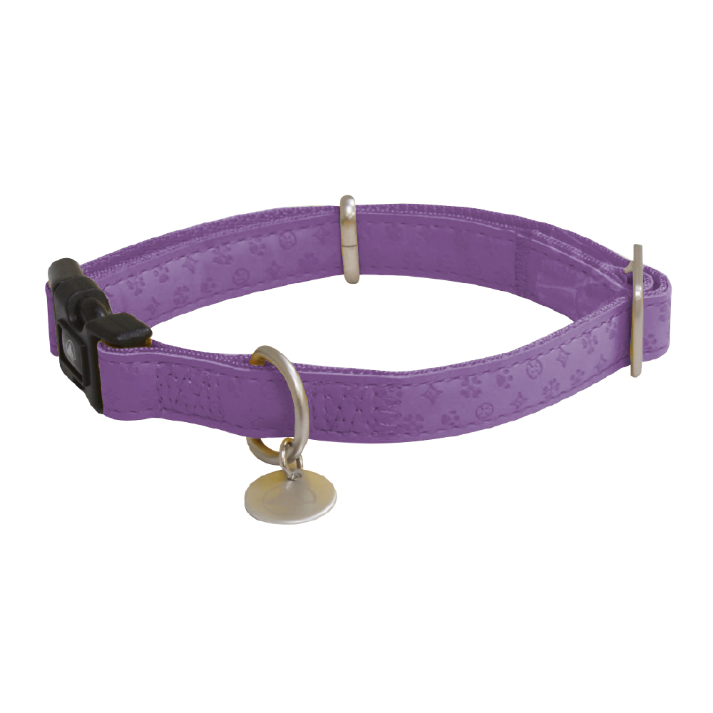 Bobby Mylord Leatherette Adjustable Dog Collar Purple