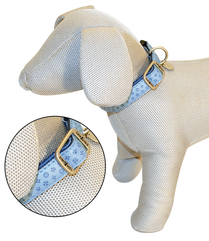 Bobby Mylord Leatherette Adjustable Dog Collar Light Blue