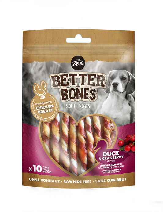 Zeus Better Bones, Wrapped Twists Duck & Cranberry