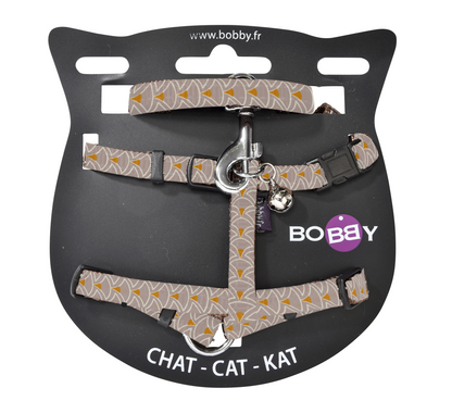 Bobby Geisha Cat Harness and Lead - Taupe