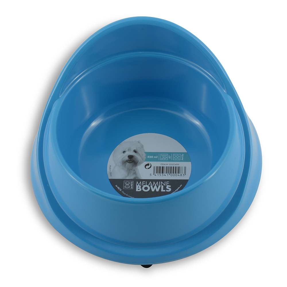 M-PETS Melamine Single Fashion Bowl Blue 450ml