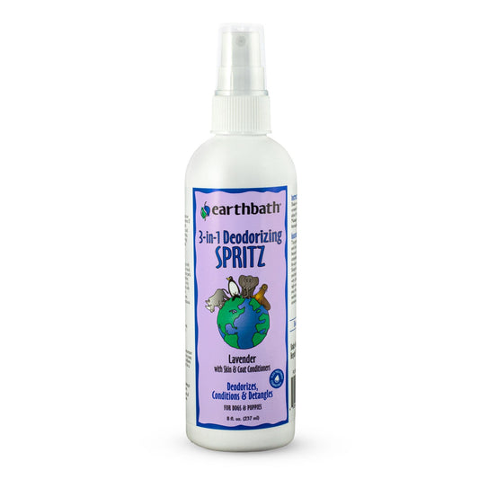 earthbath® 3-IN-1 Deodorizing Spritz, Lavender with Skin & Coat Conditioners, 8 oz Pump Spray