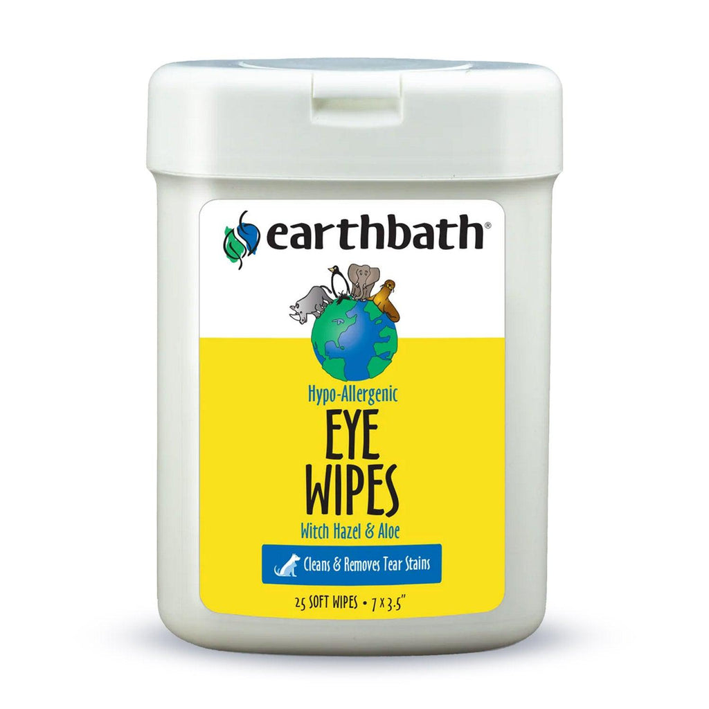 earthbath® Eye Wipes, Hypo-Allergenic Fragrance Free for Dogs, Cats, Puppies & Kittens, 25 ct re-sealable container
