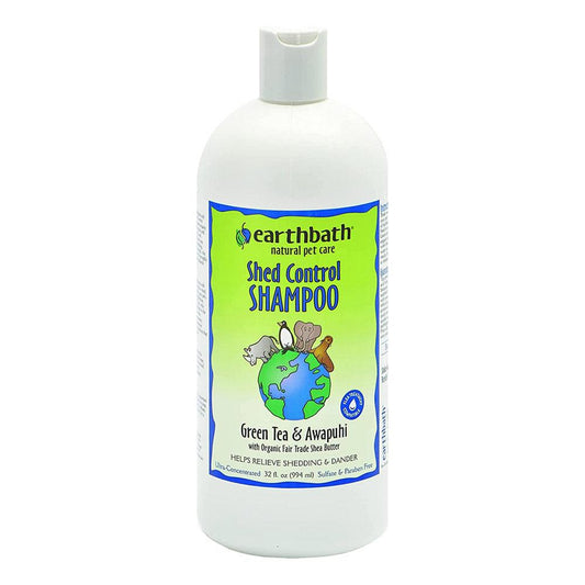 earthbath® Shed Control Shampoo, Green Tea & Awapuhi with Organic Fair Trade Shea Butter, Helps Relieve Shedding & Dander