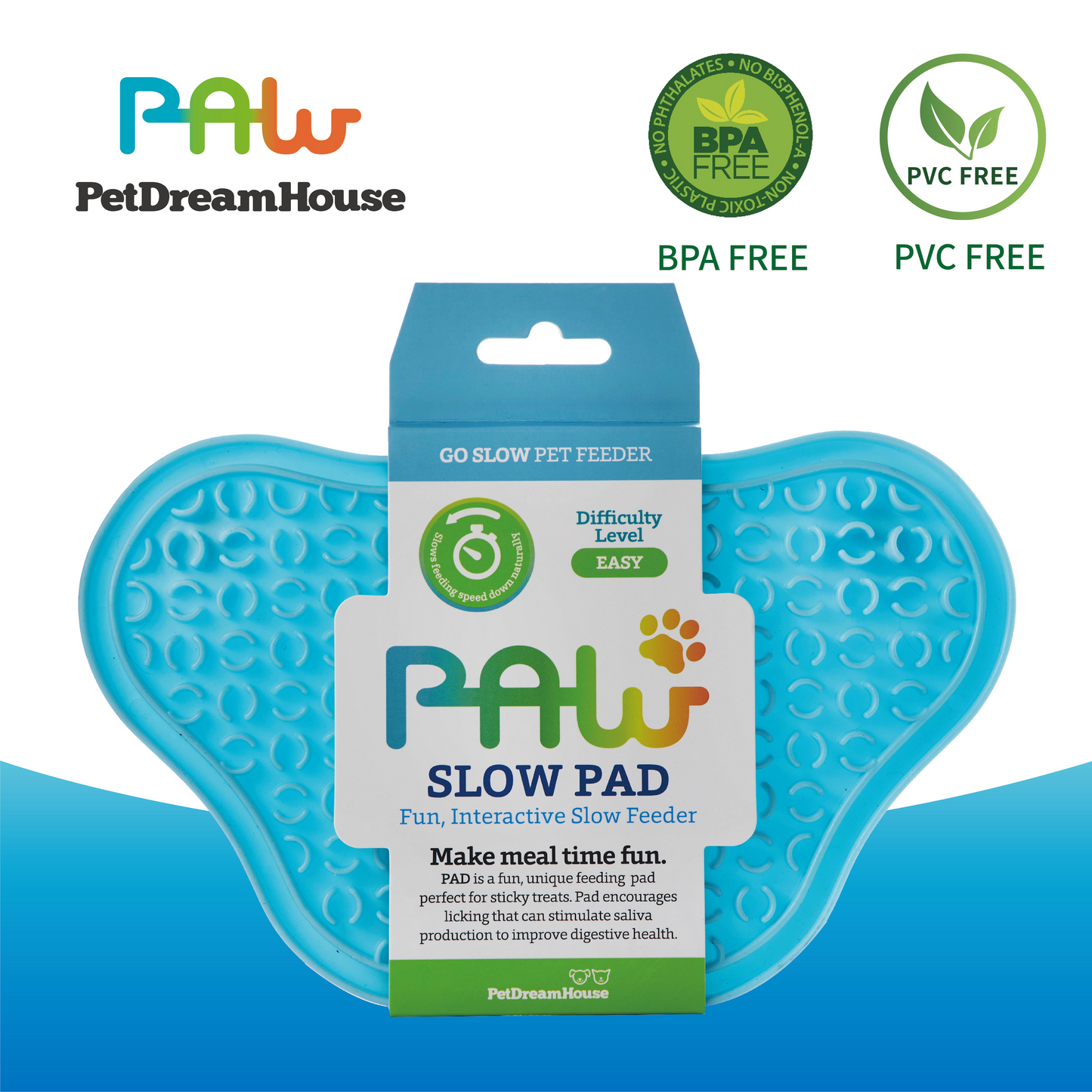 PetDreamHouse Paw Lick Pad Blue