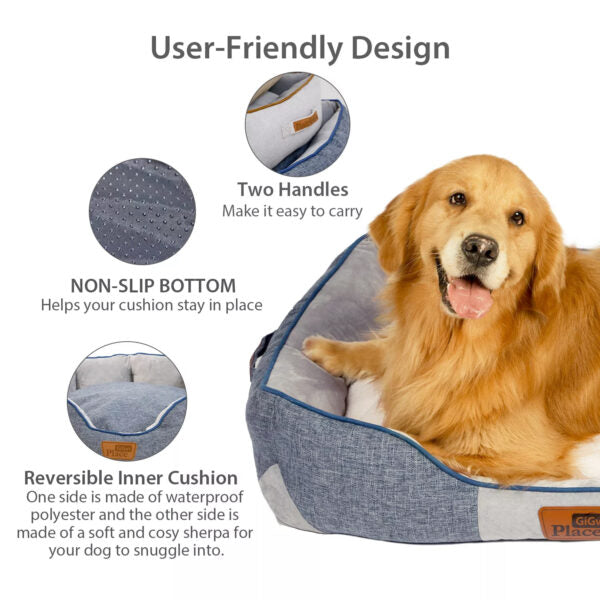 GiGwi Place Removable Cushion Luxury Dog Square Bed