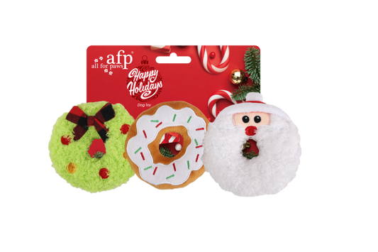 All For Paws HOHOHO - 3 pack Donut Toys