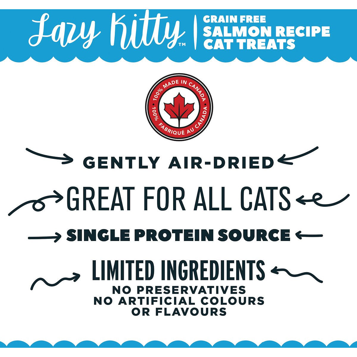 Lazy Kitty Air-Dried Grain-Free Cat Treats Salmon Recipe 3oz (85g)