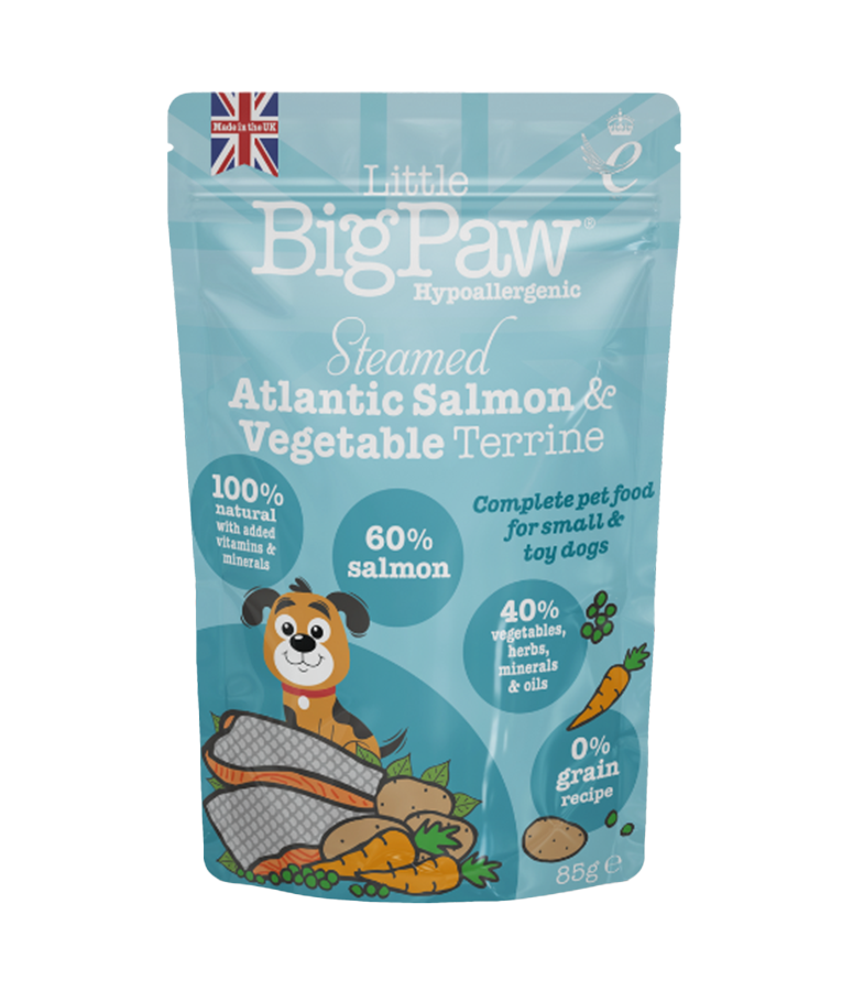 Little BigPaw Traditional Salmon & Vegetable Dinner for Small Dogs, 150 g pouch