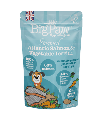 Little BigPaw Traditional Salmon & Vegetable Dinner for Small Dogs, 150 g pouch