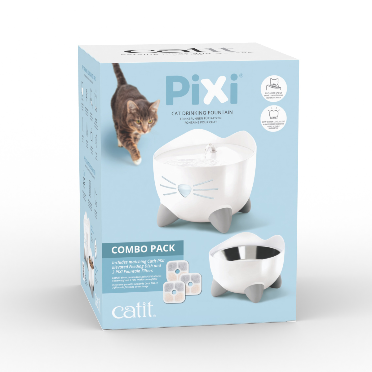 CatIt Pixi Drinking Fountain - Combo Pack/White