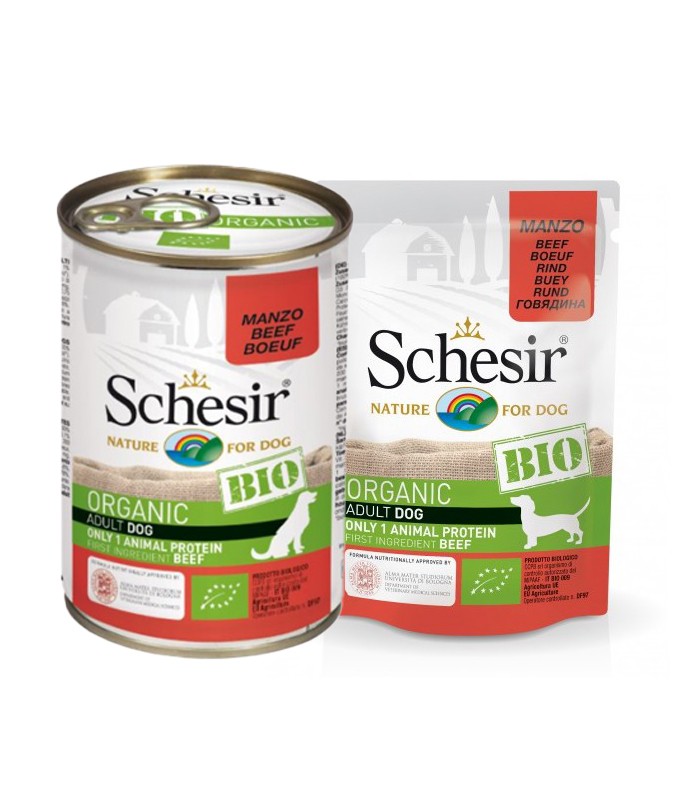 Schesir Bio Beef Wet Food For Dogs in Pate, 400g