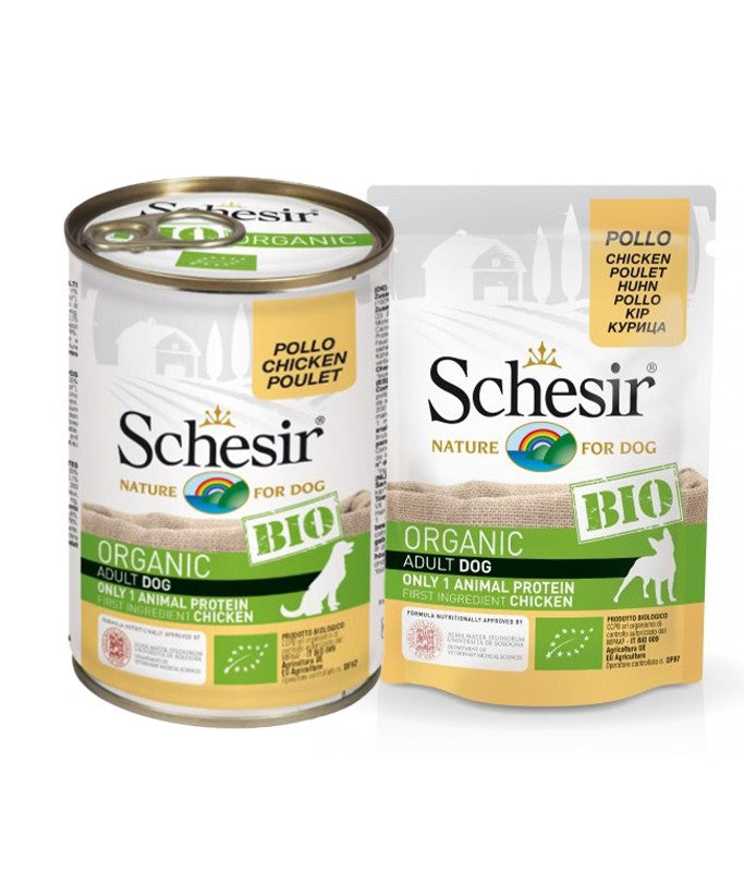 Schesir Bio Chicken Wet Food For Dogs in Pate, 400g