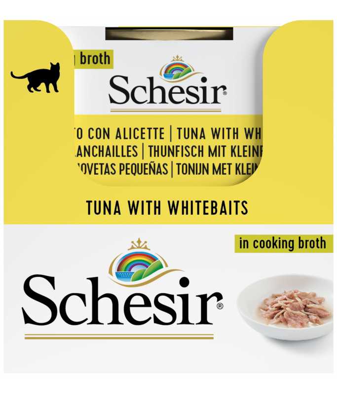 Schesir Cat Can Tuna with Whitebait in Broth, 70g