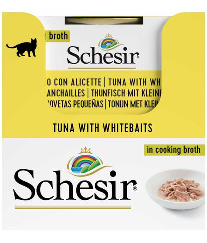 Schesir Cat Can Tuna with Whitebait in Broth, 70g