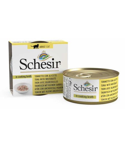 Schesir Cat Can Tuna with Whitebait in Broth, 70g