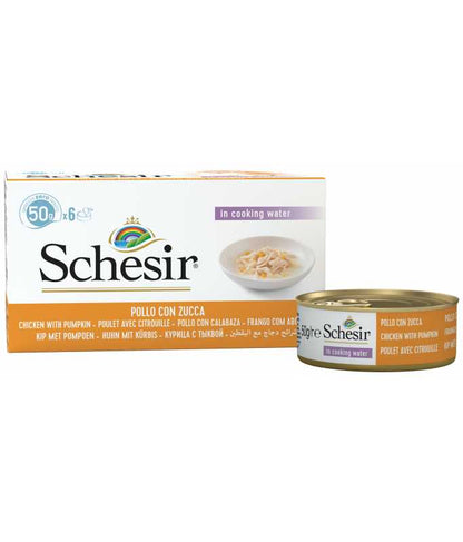 Schesir Cat Multipack Can Chicken with Pumpkin Natural Style, Box of 6x50g