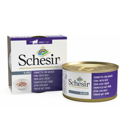 Schesir Cat Can Tuna with Beef Fillet in Jelly, 85g