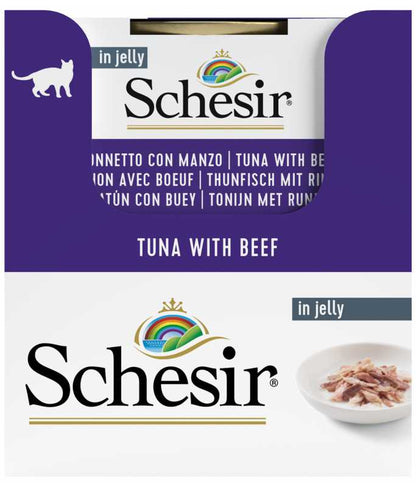 Schesir Cat Can Tuna with Beef Fillet in Jelly, 85g