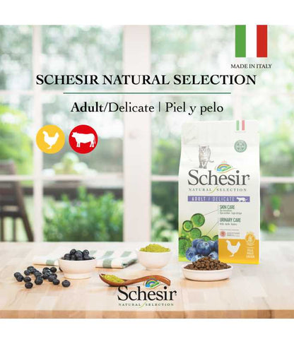Schesir Natural Selection Dry Food for Cats Adult Delicate Rich in Beef