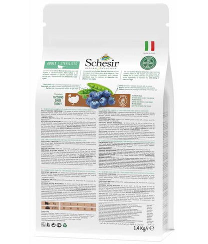 Schesir Natural Selection Dry Food for Sterilized Cats with Turkey