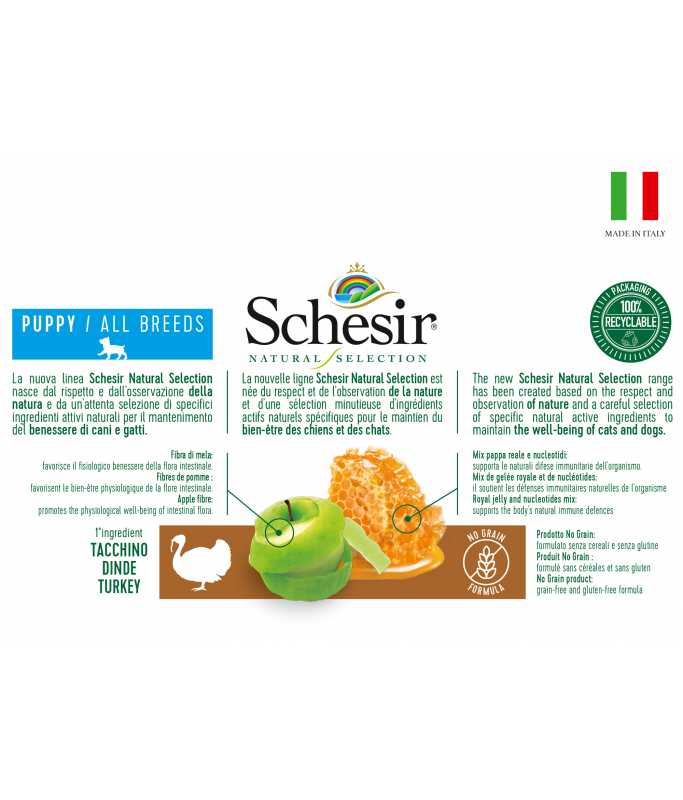 Schesir Natural Selection Puppy Dry Food with Turkey