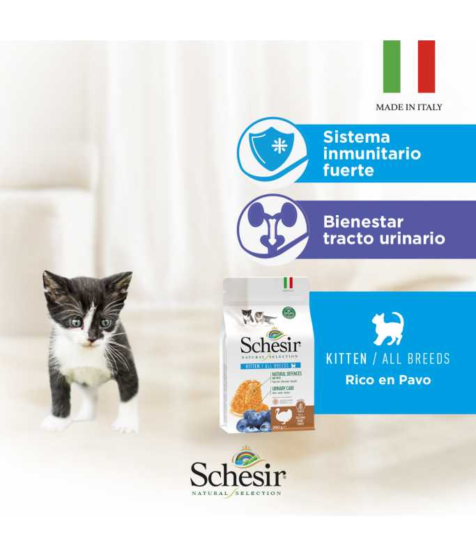 Schesir Natural Selection Kitten Dry Food with Turkey