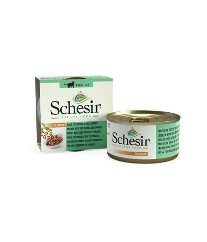 Schesir Salad Cat Can Chicken with Gojiberries and Spinach, 85g