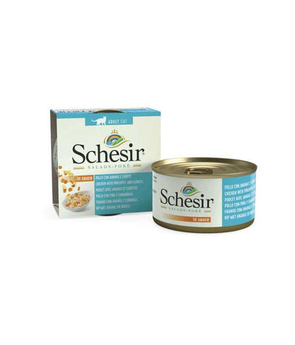 Schesir Salad Cat Can Chicken with Pineapple and Carrots, 85g