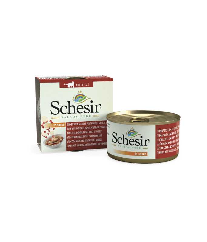 Schesir Salad Cat Can Tuna and Anchovy with Sweet Potatoes and Cranberries, 85g