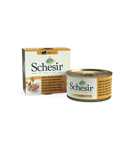 Schesir Salad Cat Can Tuna with Surimi, Papaya and Peas, 85g