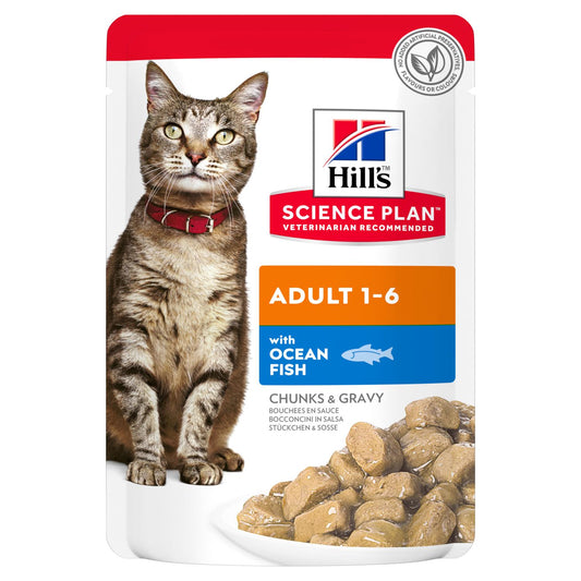 Hill's Science Plan Adult Wet Cat Food Ocean Fish Pouch, 85g